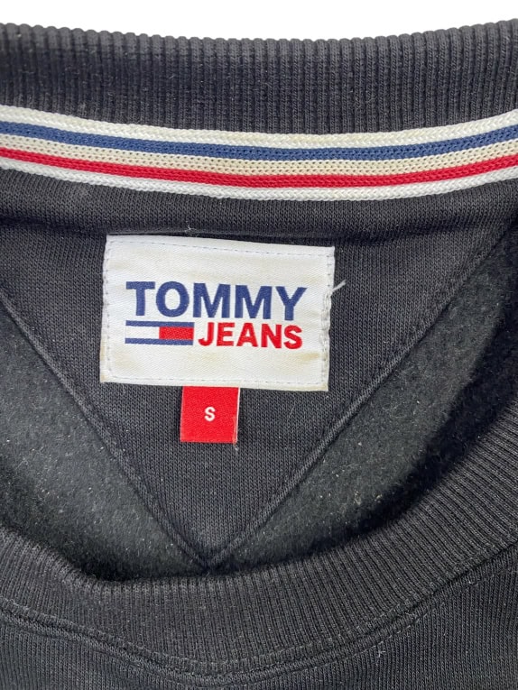 TOMMY JEANS FELPA CASUAL CON PICCOLO LOGO NERA DA UOMO S