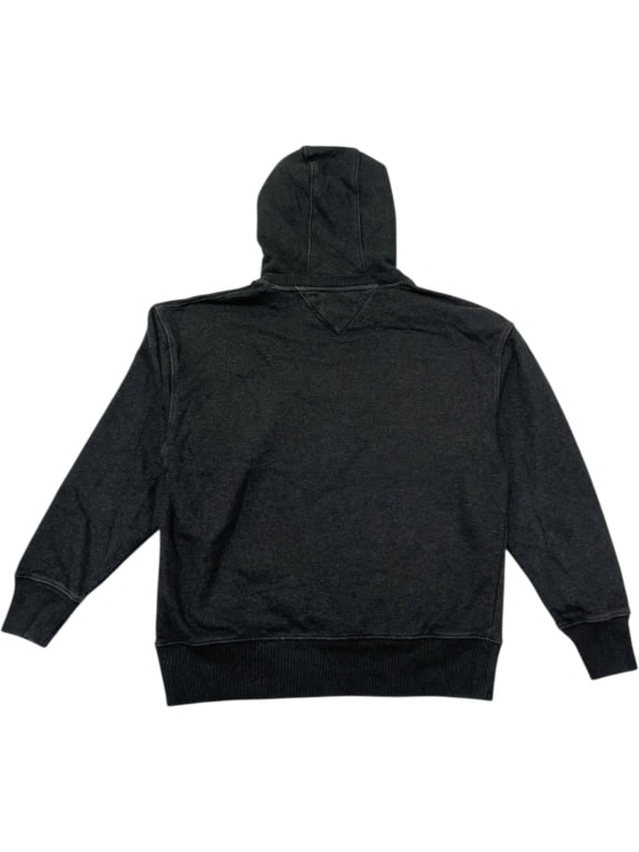 TOMMY JEANS BLACK HOODIE WITH TIE-DYE GRAPHIC LOGO