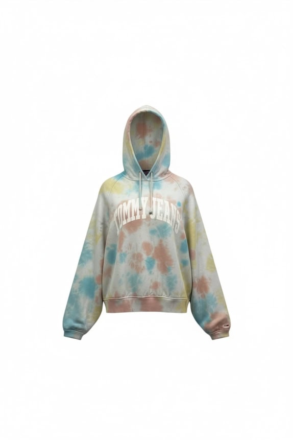 TOMMY JEANS TIE-DYE HOODIE RETRO LOGO MULTICOLOR WOMEN'S