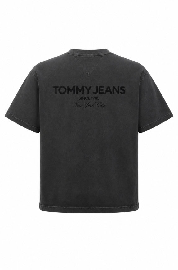 TOMMY JEANS GRAPHIC TEE BLACK MEN PRE OWNED M
