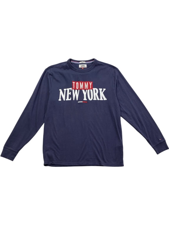 TOMMY JEANS Μακρυμάνικο T-Shirt NEW YORK Logo Μπλε Ανδρικό M