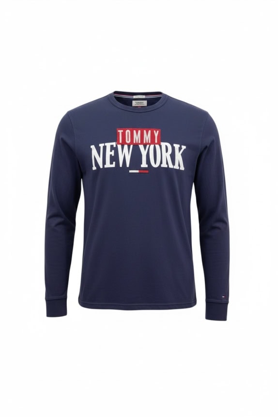 TOMMY JEANS Μακρυμάνικο T-Shirt NEW YORK Logo Μπλε Ανδρικό M