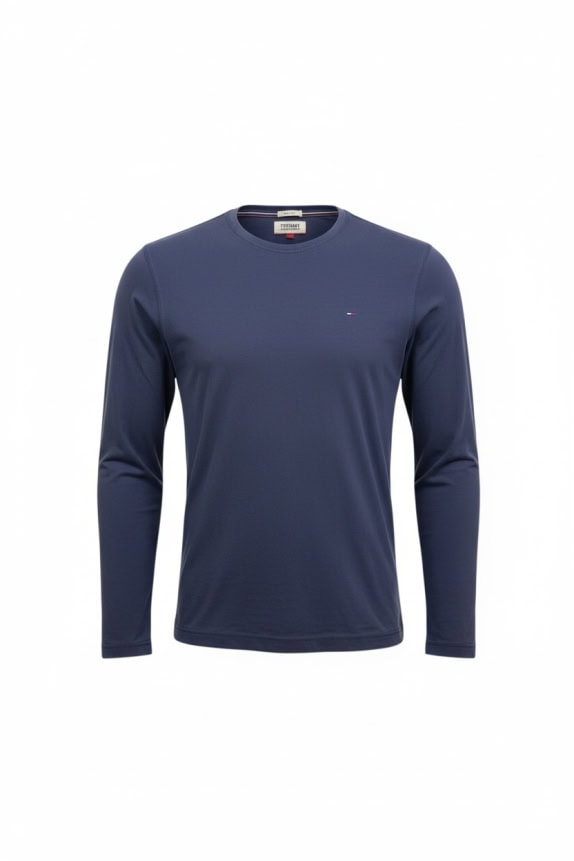 TOMMY JEANS ΜΠΛΟΥΖΑ ΜΑΚΡΥΜΑΝΙΚΗ CASUAL ΚΕΝΤΗΤΟ ΛΟΓΟΤΥΠΟ ΜΠΛΕ ΑΝΔΡΙΚΗ L