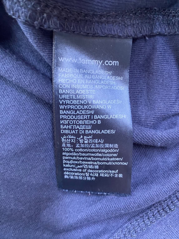 TOMMY JEANS LONG SLEEVE T-SHIRT CASUAL EMBROIDERED LOGO BLUE MEN'S L