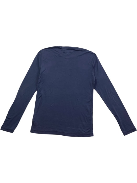TOMMY JEANS LONG SLEEVE T-SHIRT CASUAL EMBROIDERED LOGO BLUE MEN'S L