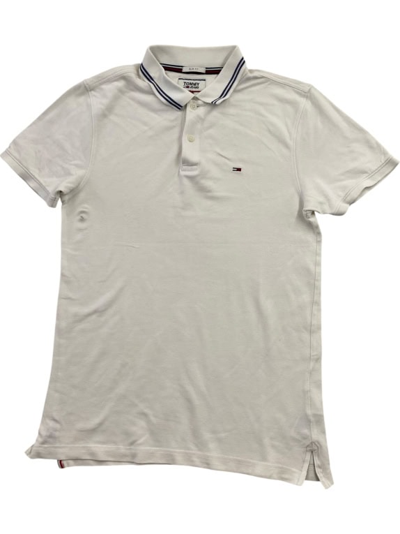 TOMMY JEANS Polo slim fit con logo bianca da uomo S