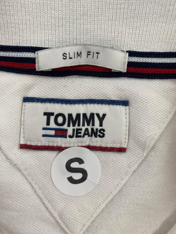 TOMMY JEANS Polo slim fit con logo bianca da uomo S