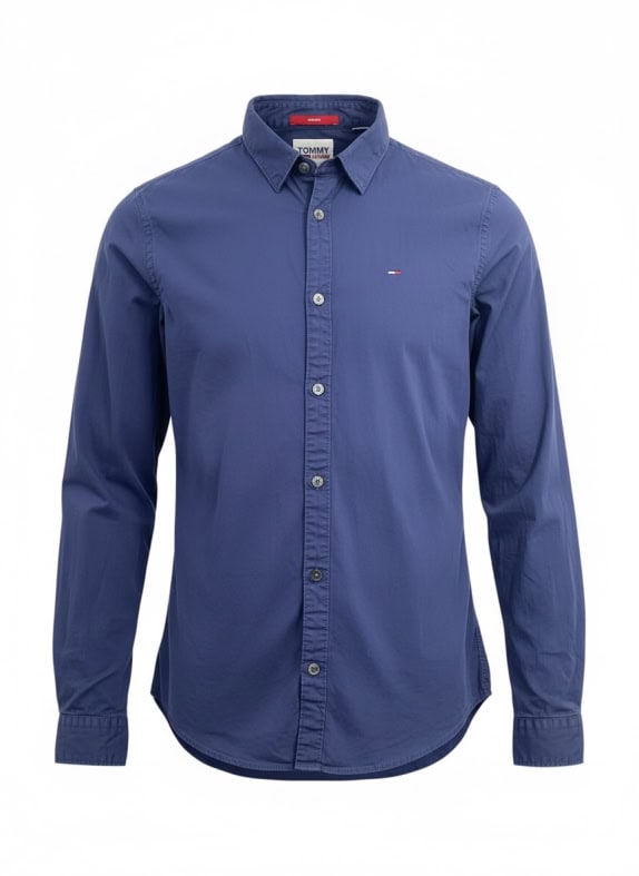 TOMMY JEANS Πουκάμισο Slim Fit Με Κεντημένο Λογότυπο Σκούρο Μπλε Ανδρικό M