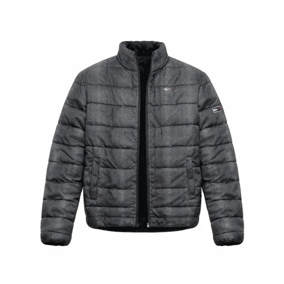 TOMMY JEANS Piumino con logo a motivo Grigio da uomo M
