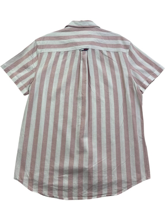 Tommy Jeans Ριγέ Κοντομάνικο Πουκάμισο Ροζ Λευκό Size M