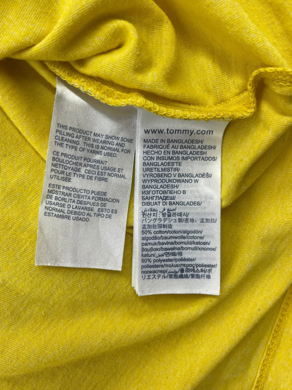 TOMMY JEANS T-Shirt CASUAL Με Κεντητό Λογότυπο ΚΙΤΡΙΝΟ MEΛΑΝΖΕ ΑΝΔΡΙΚΟ L