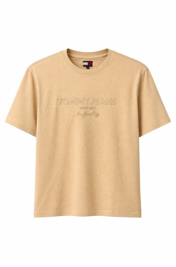 TOMMY JEANS T SHIRT MINIMAL BEIGE ΑΝΤΡΙΚΟ PRE OWNED M