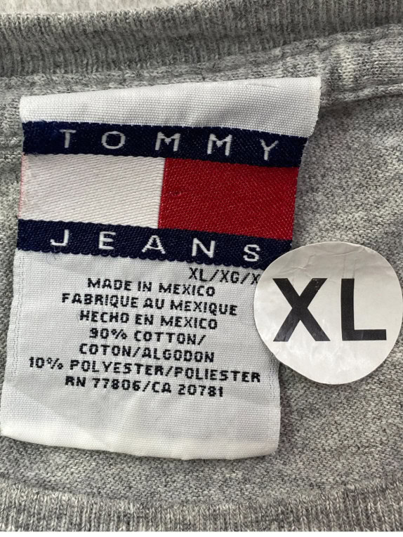 TOMMY JEANS T SHIRT MINIMAL ΓΚΡΙ ΑΝΤΡΙΚΟ PRE OWNED XL
