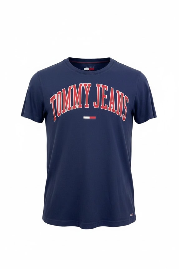 Tommy Jeans T-Shirt Blu con stampa logo Taglia S
