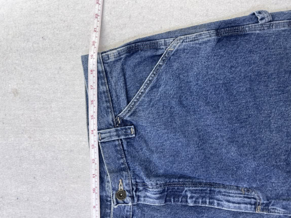 TRAVIS JEANS DENIM CARGO SHORTS WASHED BLUE MEN PRE OWNED XXXL