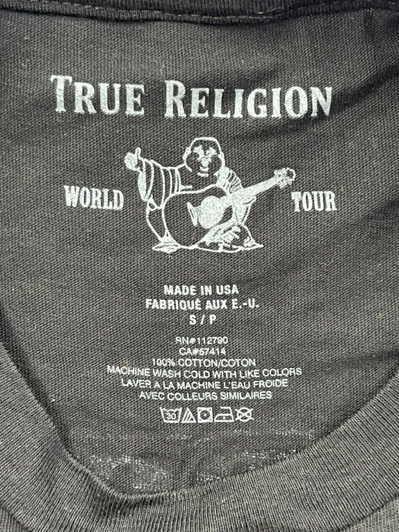 True Religion Γυναικείο Cropped T-Shirt Μαύρο Logo Print S