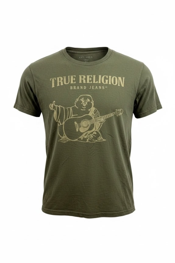 TRUE RELIGION T-SHIRT LOGO ΚΑΚΙ UNISEX M