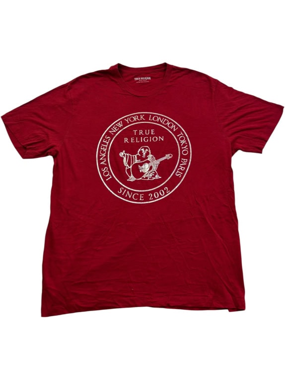 TRUE RELIGION BUDDHA LOGO T-SHIRT RED UNISEX 2XL