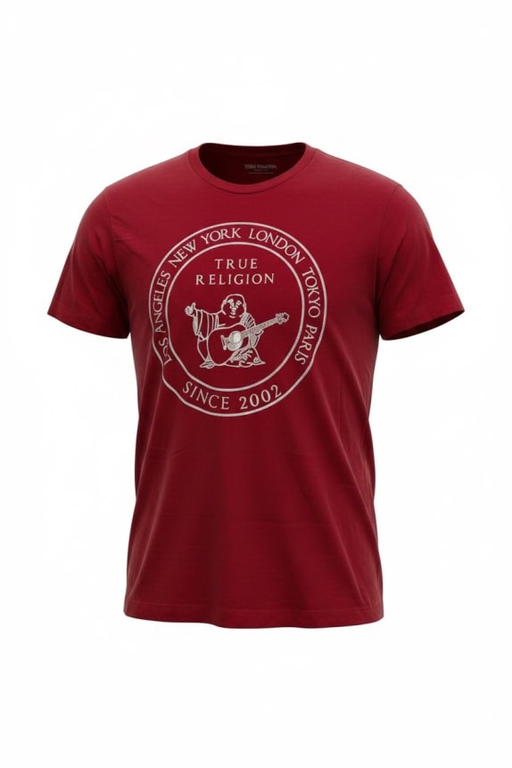 TRUE RELIGION T-SHIRT ΜΕ LOGO BUDDHA ΚΟΚΚΙΝΟ UNISEX 2XL