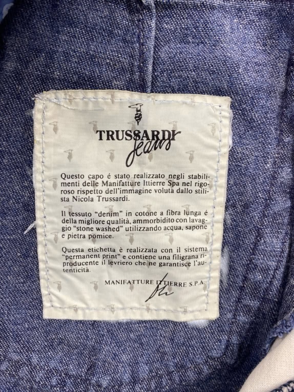 Trussardi Jeans Denim Παντελόνι Vintage Logo Μπλε Γυναικείο XS