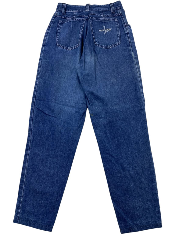 Trussardi Jeans Denim Παντελόνι Vintage Logo Μπλε Γυναικείο XS