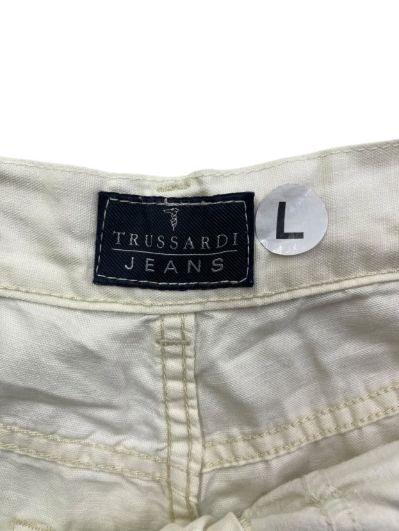 TRUSSARDI JEANS Παντελόνι Denim Canvas Vintage Logo Εκρού Ανδρικό L