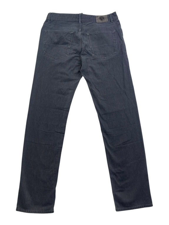 TRUSSARDI JEANS PANTALONI DENIM VINTAGE LOGO GRIGIO UOMO L