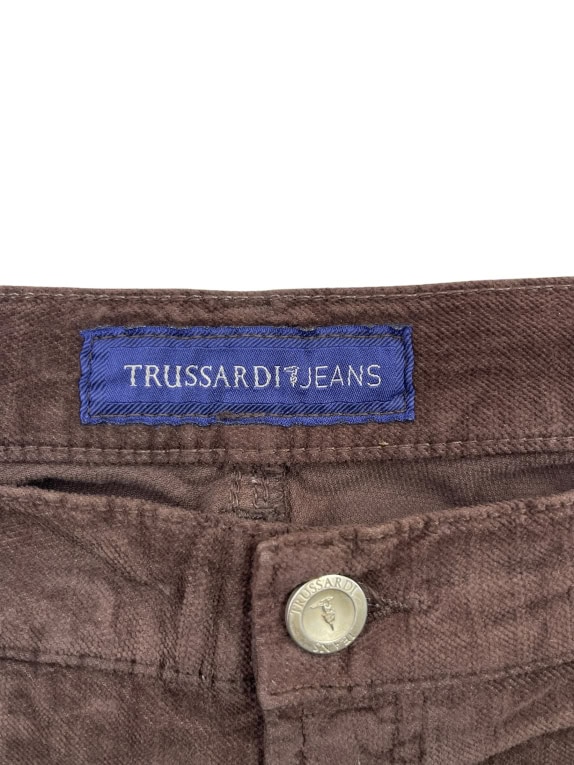Trussardi Jeans Pantaloni in velluto a coste vintage marrone da donna M