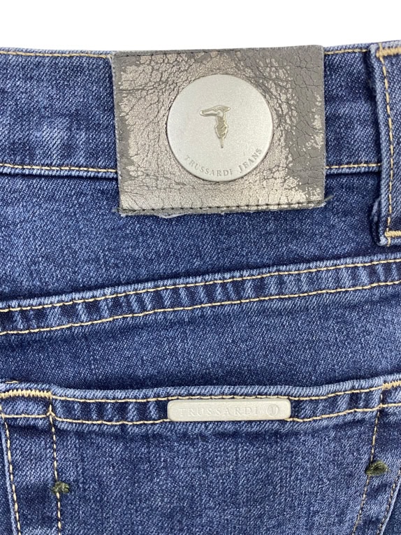 TRUSSARDI JEANS ΠΑΝΤΕΛΟΝΙ ΤΖΙΝ VINTAGE LOGO ΜΠΛΕ ΓΥΝΑΙΚΕΙΟ S