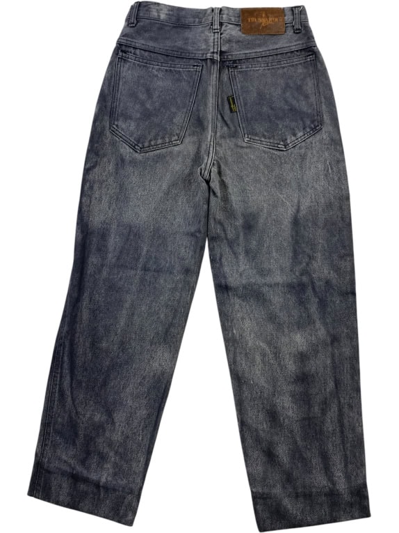 TRUSSARDI JEANS ΠΑΝΤΕΛΟΝΙ VINTAGE ΔΕΡΜΑΤΙΝΟ ΛΟΓΟΤΥΠΟ ΓΚΡΙ ΓΥΝΑΙΚΕΙΟ XS