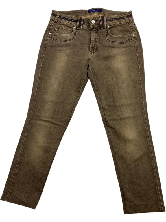 TRUSSARDI JEANS ΠΑΝΤΕΛΟΝΙ VINTAGE ΛΕΠΤΟΜΕΡΕΙΑ ΤΡΟΥΚΣ ΚΑΦΕ ΓΥΝΑΙΚΕΙΟ M