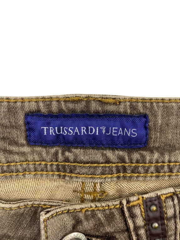 TRUSSARDI JEANS ΠΑΝΤΕΛΟΝΙ VINTAGE ΛΕΠΤΟΜΕΡΕΙΑ ΤΡΟΥΚΣ ΚΑΦΕ ΓΥΝΑΙΚΕΙΟ M