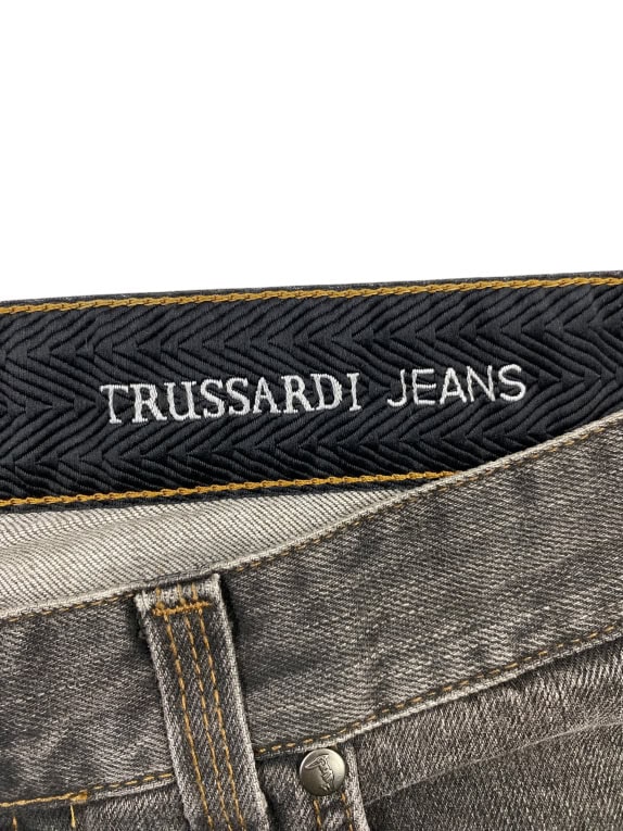 TRUSSARDI JEANS TROUSERS VINTAGE LOGO GREY MENS L