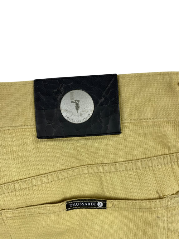 TRUSSARDI JEANS PANTALONE VINTAGE CON LOGO BEIGE DA UOMO L