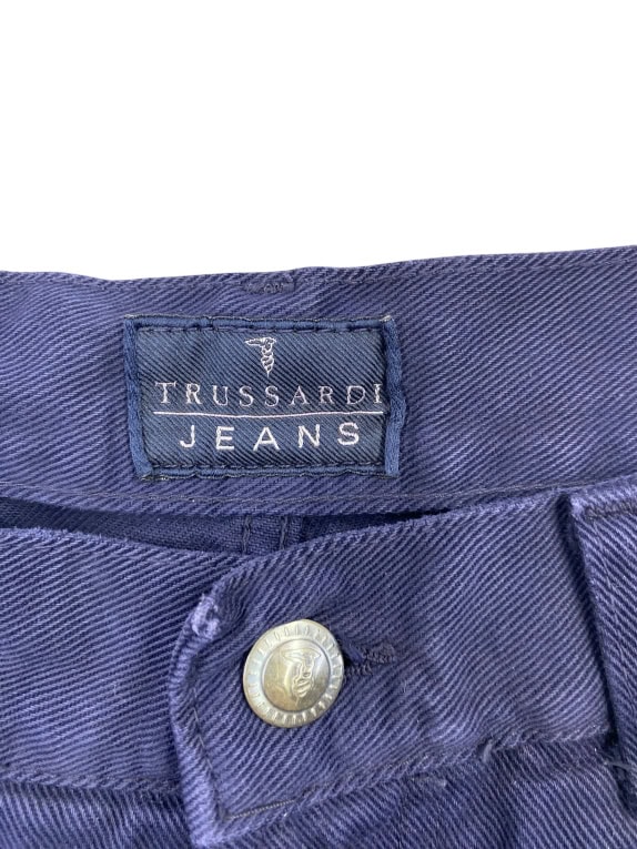 TRUSSARDI JEANS ΠΑΝΤΕΛΟΝΙ VINTAGE ΛΟΓΟΤΥΠΟ ΜΠΛΕ ΓΥΝΑΙΚΕΙΟ S
