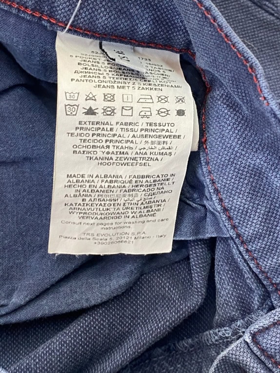 TRUSSARDI JEANS PANTALONI DENIM CLASSICO BLU LAVATO UOMO PRE OWNED L
