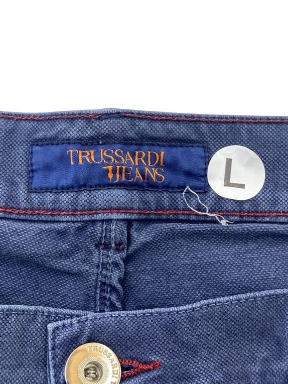 TRUSSARDI JEANS PANTALONI DENIM CLASSICO BLU LAVATO UOMO PRE OWNED L