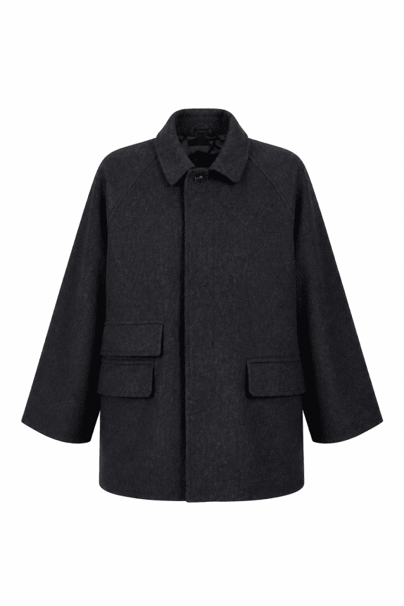 TRUSSARDI COAT MINIMAL BLACK MENS PRE OWNED XL