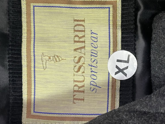 TRUSSARDI COAT MINIMAL BLACK MENS PRE OWNED XL