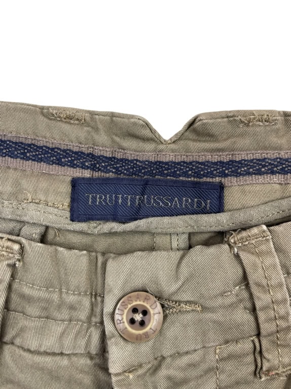 Trussardi Pantaloni chino casual minimal kaki da uomo L