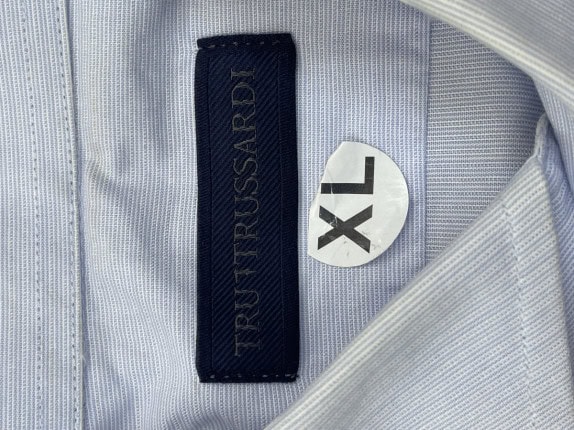 TRUSSARDI SHIRT MINIMAL LIGHT BLUE MEN PRE OWNED XL
