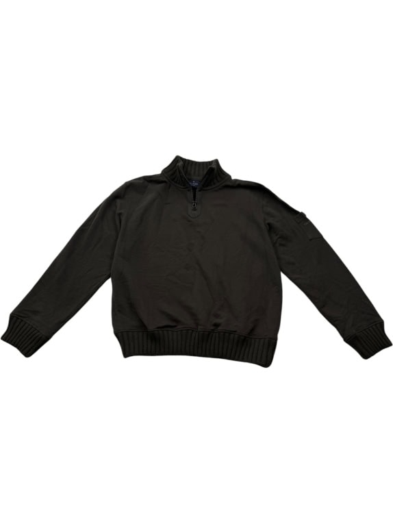 TRUSSARDI SPORT Felpa con zip al collo logo marrone da uomo M
