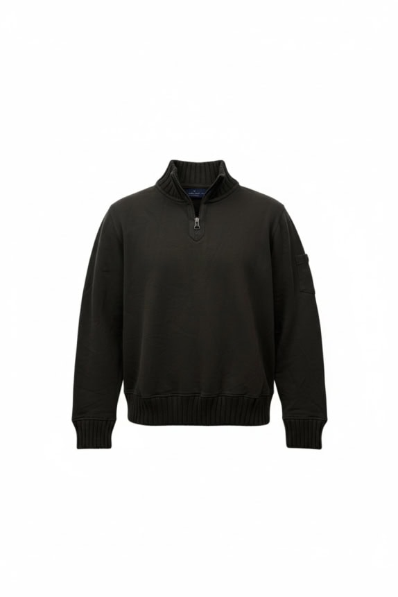 TRUSSARDI SPORT Felpa con zip al collo logo marrone da uomo M