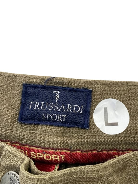 TRUSSARDI SPORT PANTALONI CARGO UTILITY OLIVA UOMO PRE OWNED L