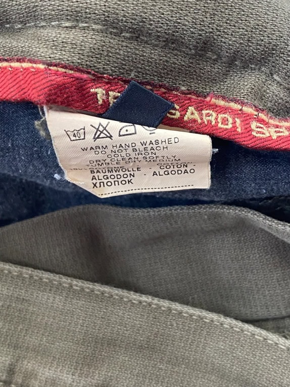 TRUSSARDI SPORT PANTALONI CARGO UTILITY OLIVA UOMO PRE OWNED L