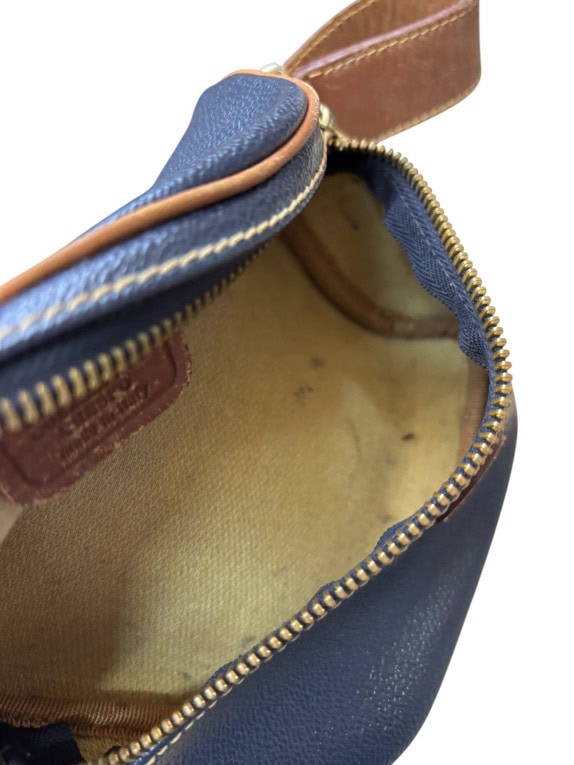 TRUSSARDI BORSA A SPALLA VINTAGE NAVY MARRONE DONNA PRE OWNED