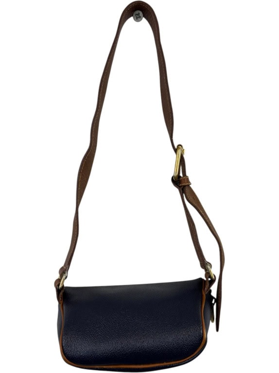 TRUSSARDI BORSA A SPALLA VINTAGE NAVY MARRONE DONNA PRE OWNED