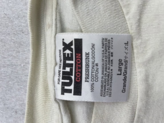 90S TULTEX GRAPHIC TEE RACING CREAM UNISEX PRE OWNED L