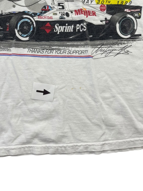 TULTEX T SHIRT GRAFICA VINTAGE RACING BIANCA UOMO PRE OWNED XL