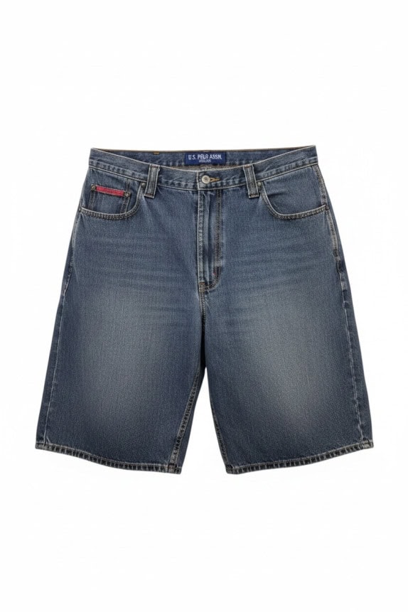 U S POLO ASSN DENIM SHORTS RETRO BLUE MEN PRE OWNED L